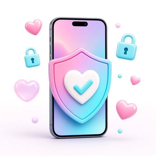 Phone protected by a heart shield